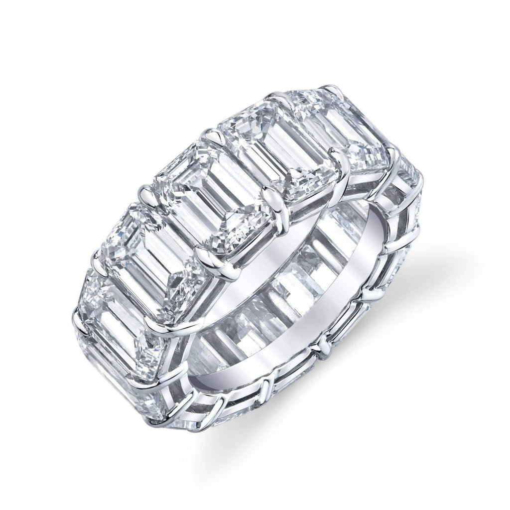 AGI Certified 26 CTW Emerald Cut Lab Grown Diamond Eternity Band 14kt Gold