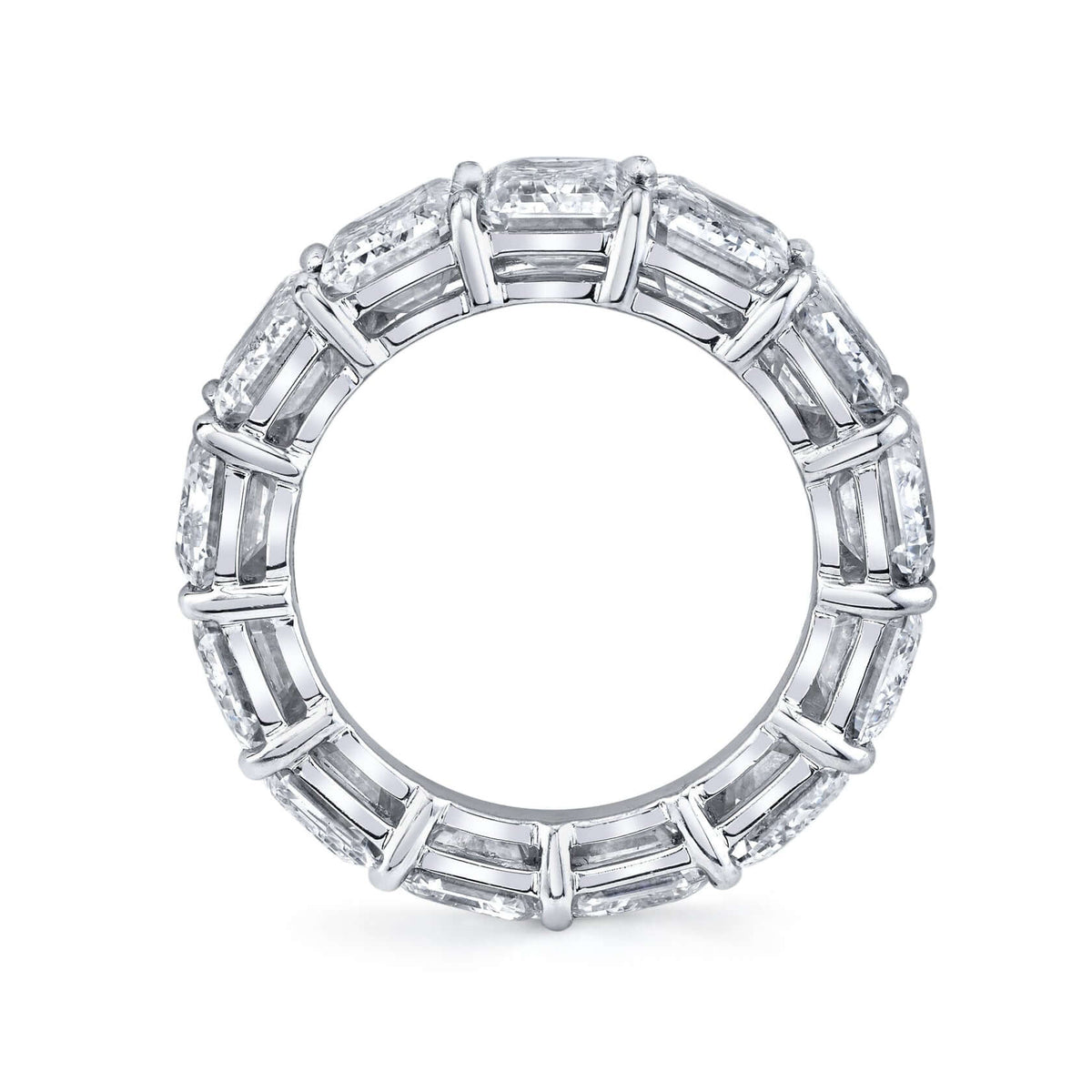 AGI Certified 26 CTW Emerald Cut Lab Grown Diamond Eternity Band 14kt Gold