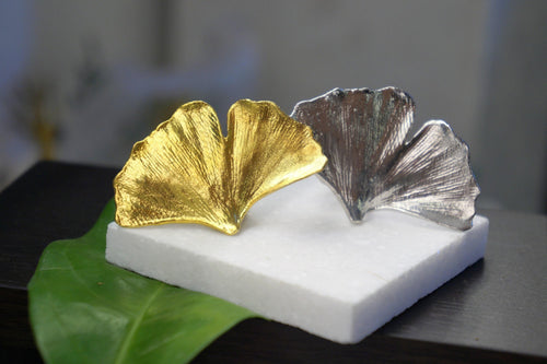 Real Ginkgo Biloba Leaf Ring, Handmade Nature Jewelry, Botanical Statement Band, Gift for Luck & Longevity, Sustainable Sterling Silver 925